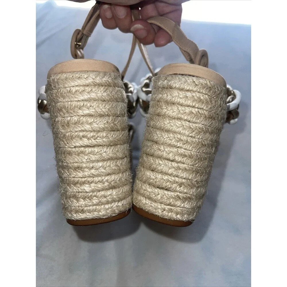 Schutz Juliet Platform Woven Leather & Suede Sandals Heels Sz 10.5